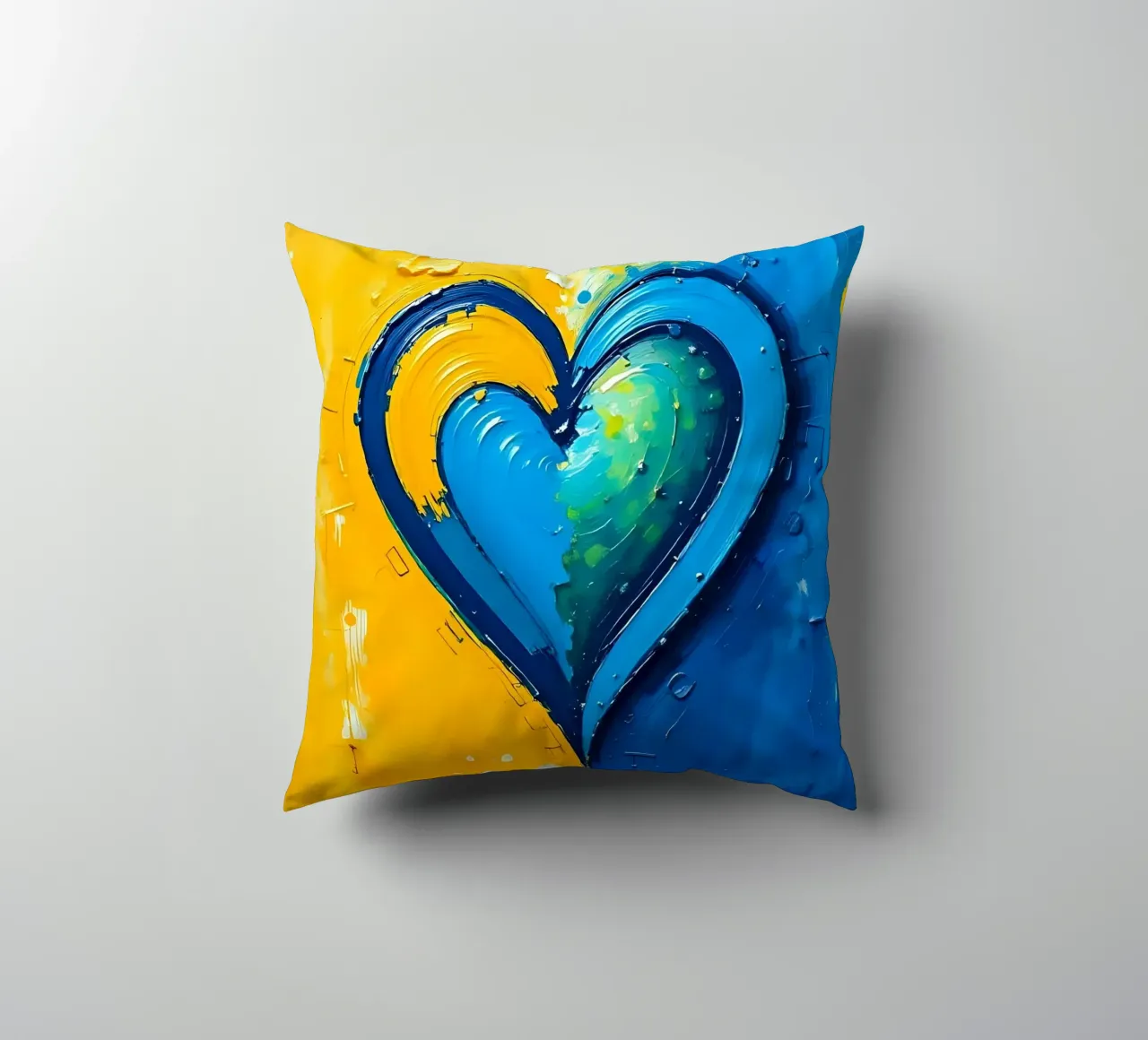 cœur_bleu_jaune_5 coussin de Pink- und LoveArt by LK