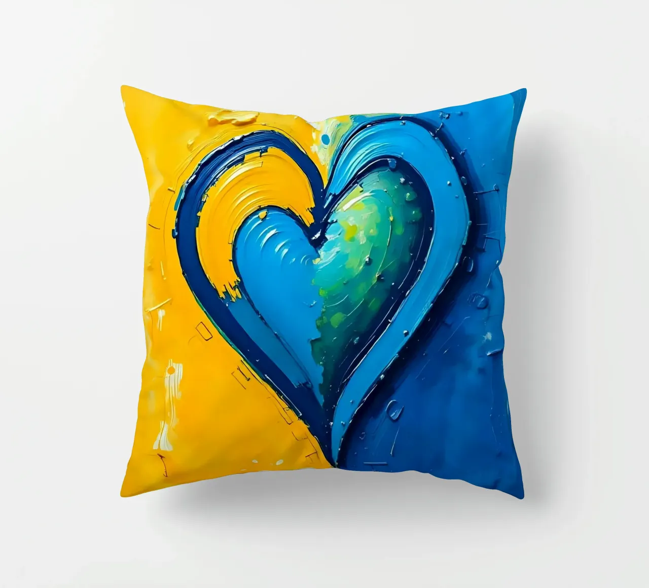 cœur_bleu_jaune_5 coussin de Pink- und LoveArt by LK
