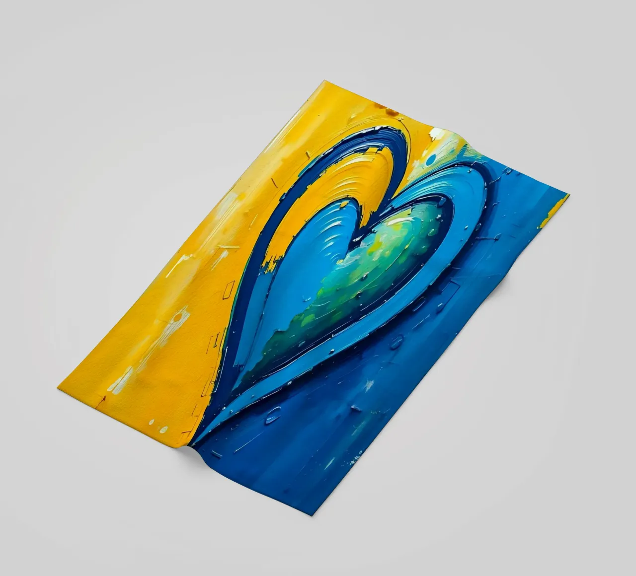 cœur_bleu_jaune_5 serviette de plage de Pink- und LoveArt by LK