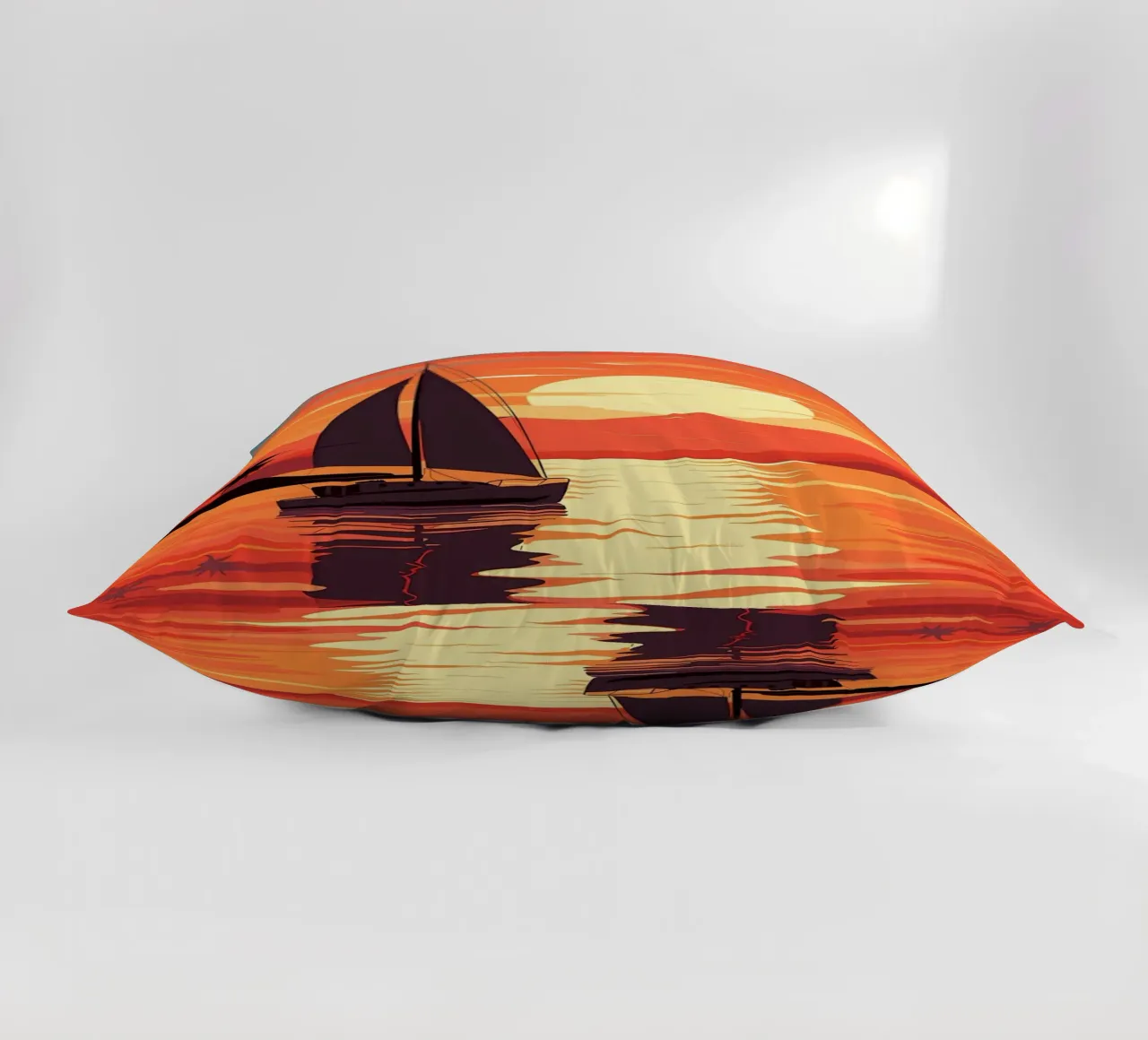 Sailboat Sunset decorative cushion by Bartosz Powalka