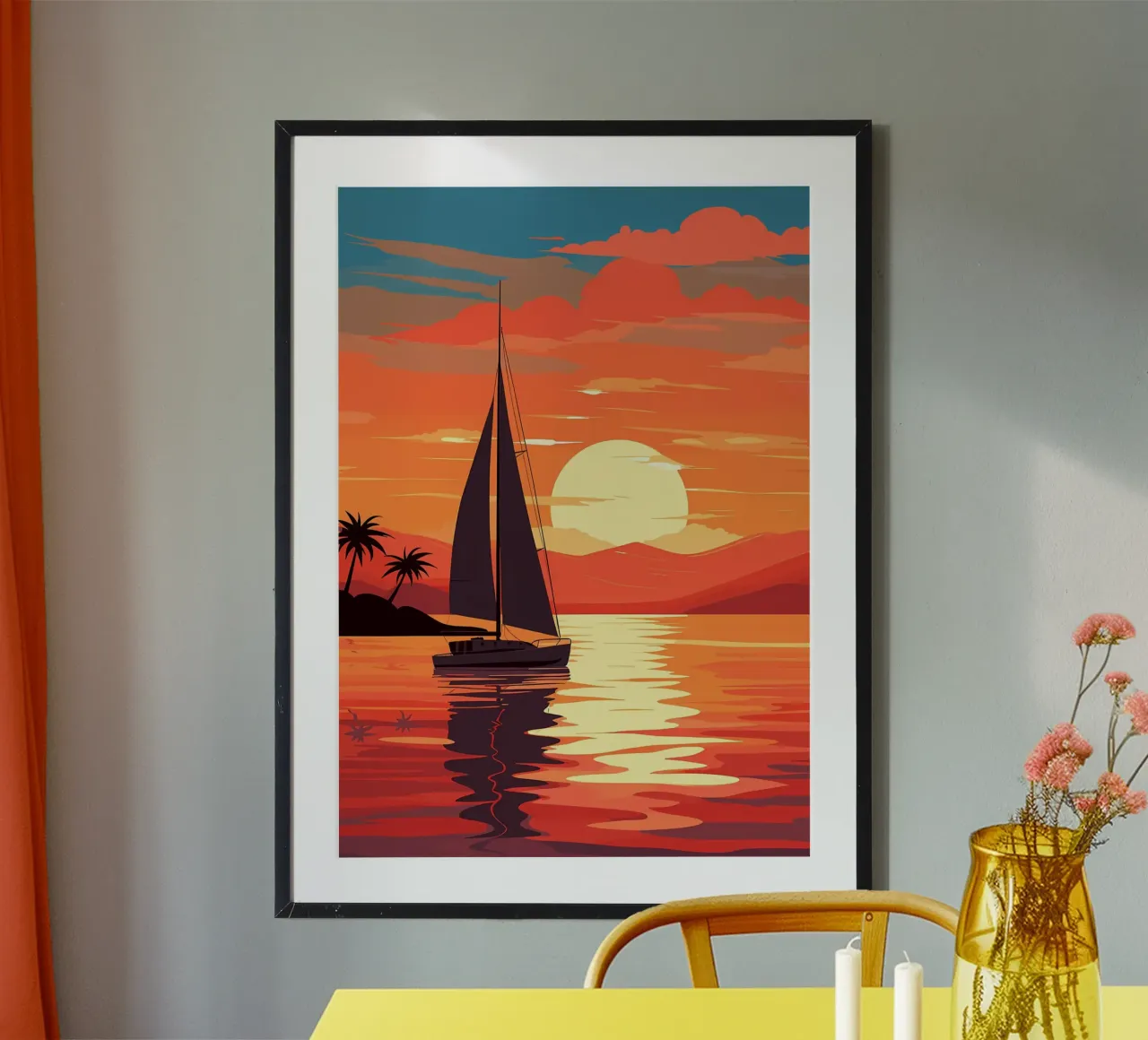 Sailboat Sunset poster by Bartosz Powalka
