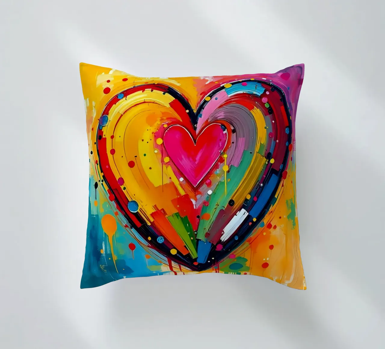 Cuore_colorato_2 cuscino da Pink- und LoveArt by LK