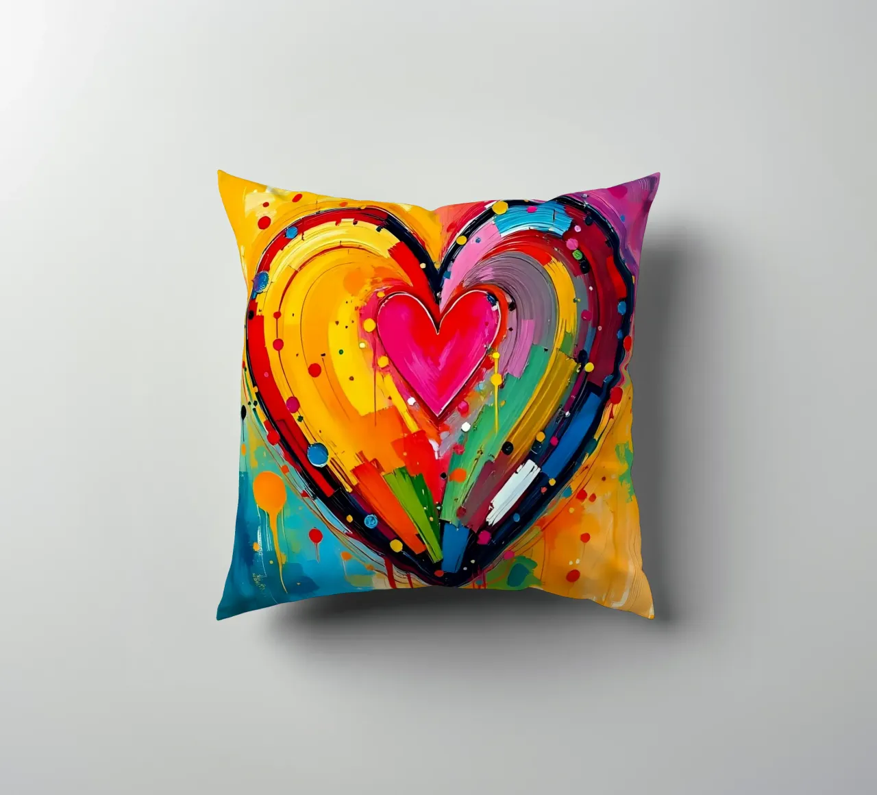 Cuore_colorato_2 cuscino da Pink- und LoveArt by LK