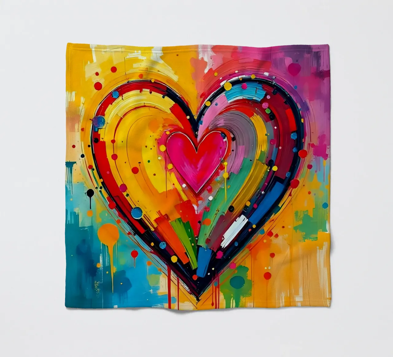 Cuore_colorato_2 coperta in pile da Pink- und LoveArt by LK