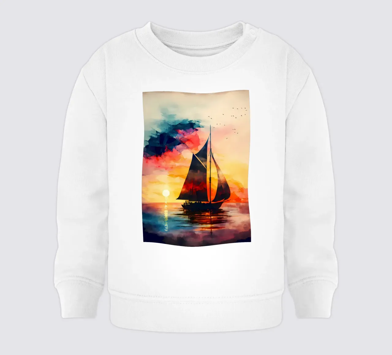Barca a vela Tramonto colorato felpa neonato da Bartosz Powalka