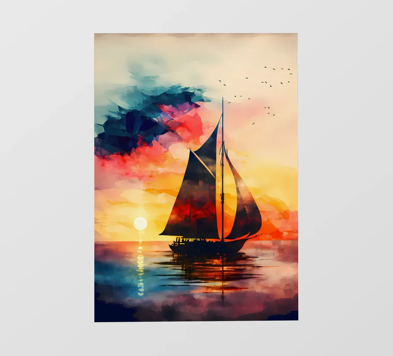 Sailboat Colorful Sunset backlit film by Bartosz Powalka