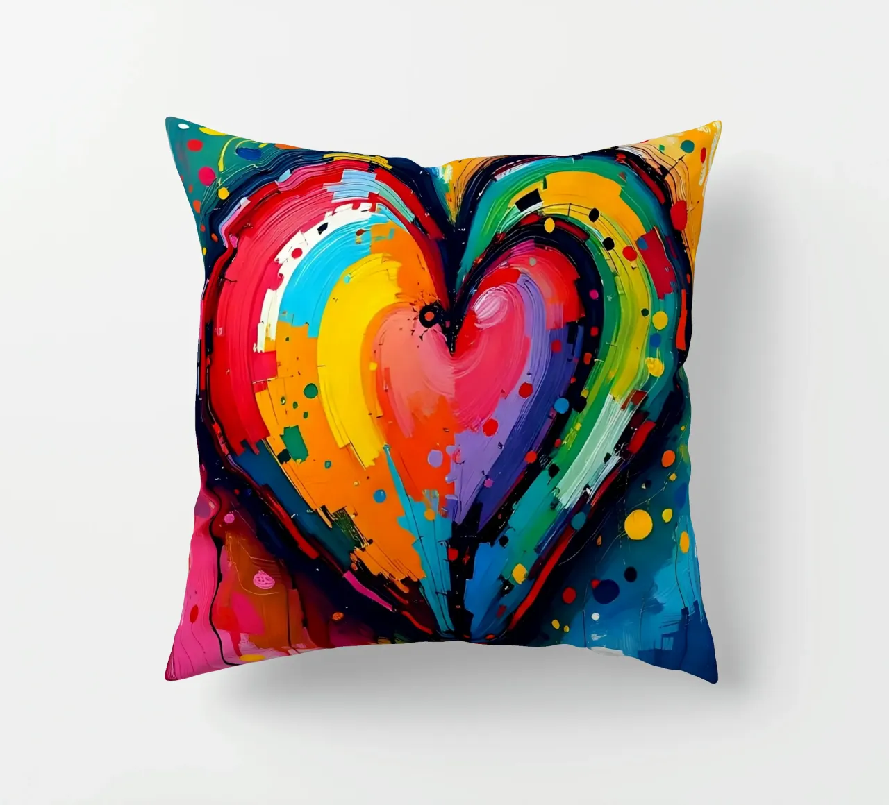 Cuore_colorato_3 cuscino da Pink- und LoveArt by LK