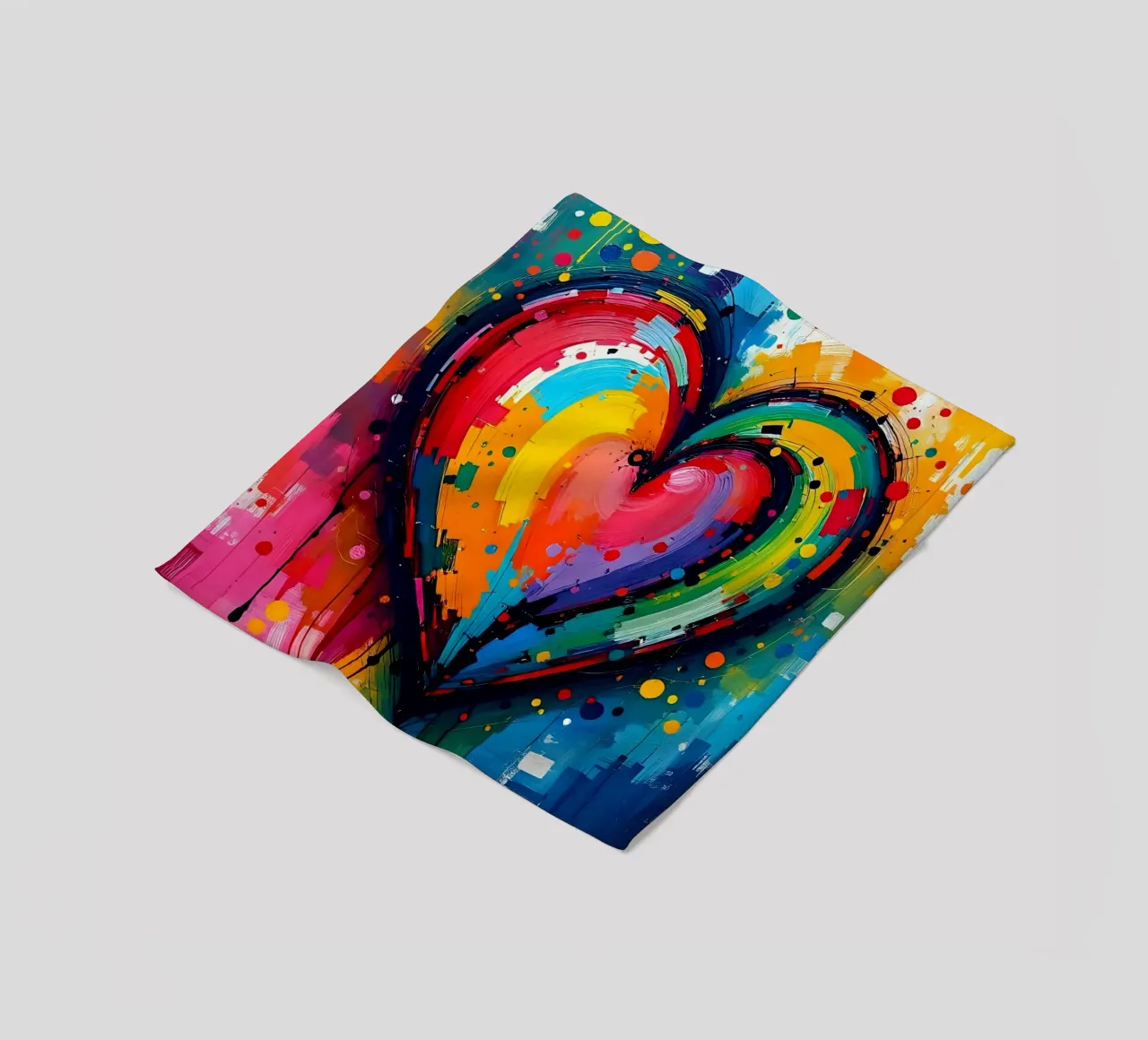 Cuore_colorato_3 coperta in pile da Pink- und LoveArt by LK