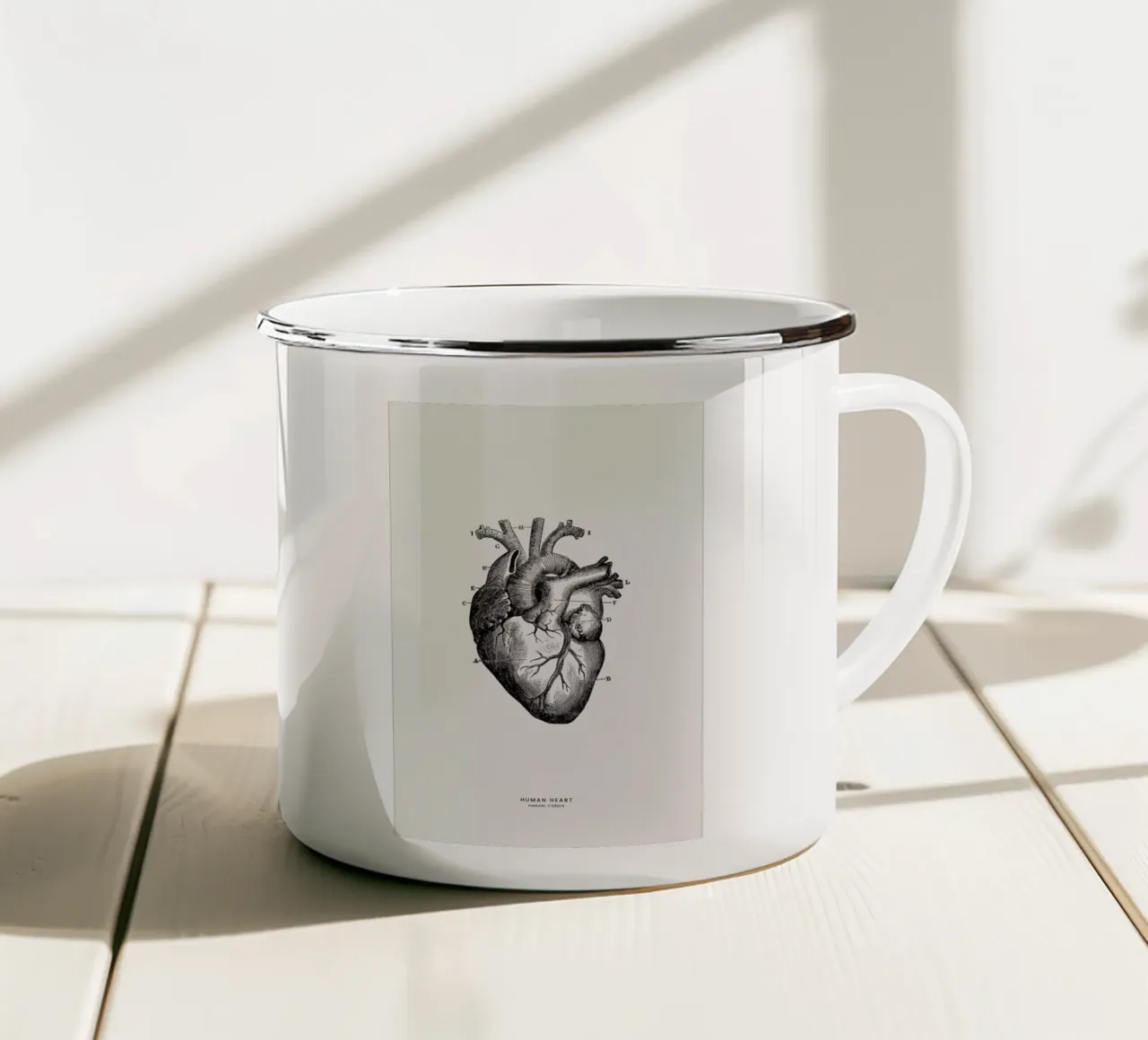 Human Heart tazza in smalto da Flora & Fauna