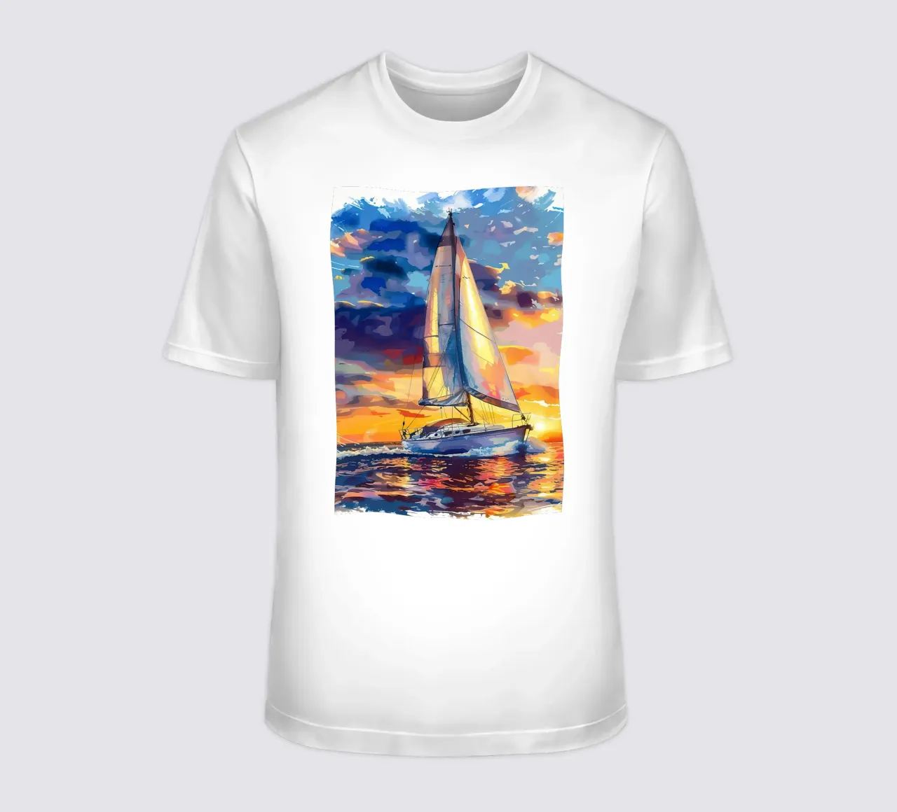 Tramonto in barca a vela t-shirt da Bartosz Powalka