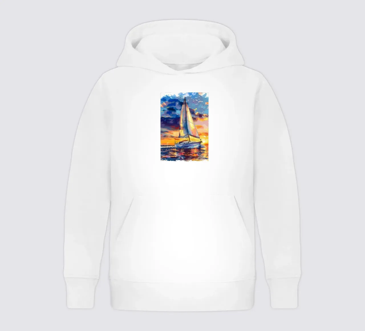 Sailboat Sunset kids hoodie by Bartosz Powalka