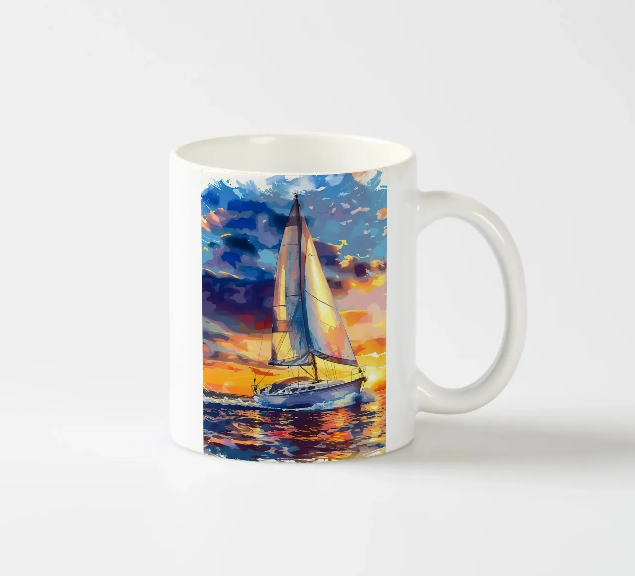 Tramonto in barca a vela tazza in ceramica da Bartosz Powalka