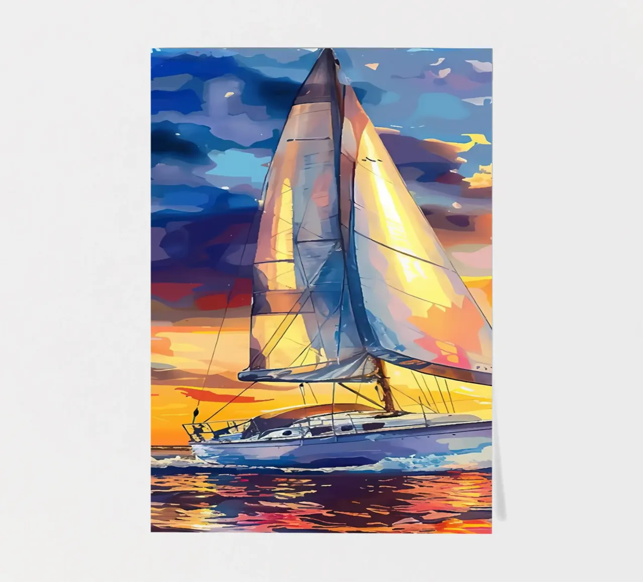 Segelboot-Sonnenuntergang Stickerbogen von Bartosz Powalka