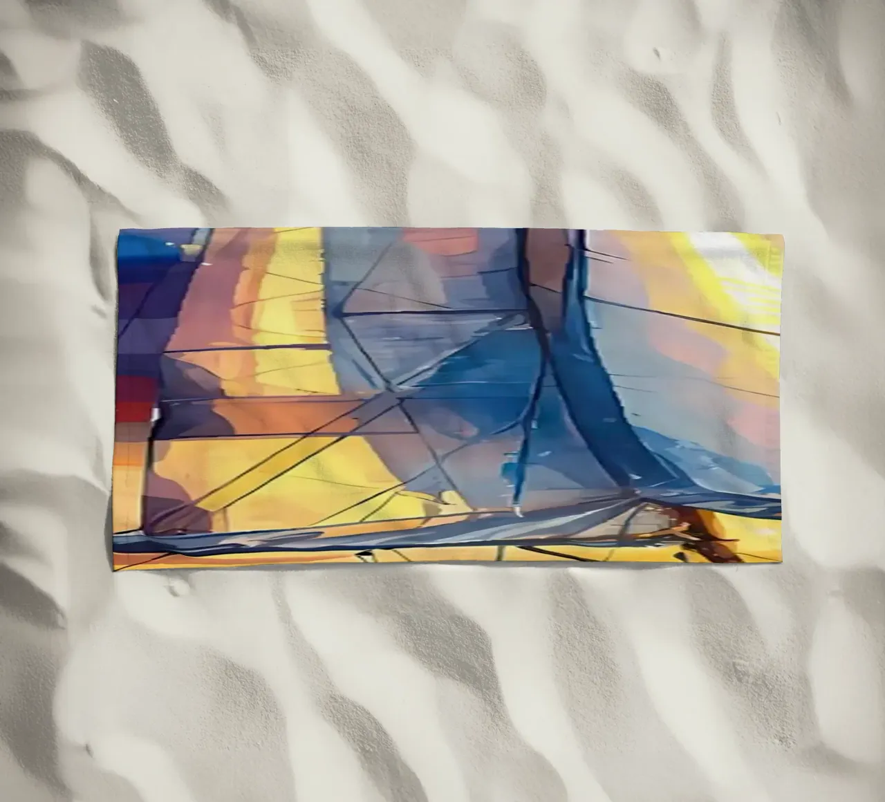 Segelboot-Sonnenuntergang Strandtuch von Bartosz Powalka