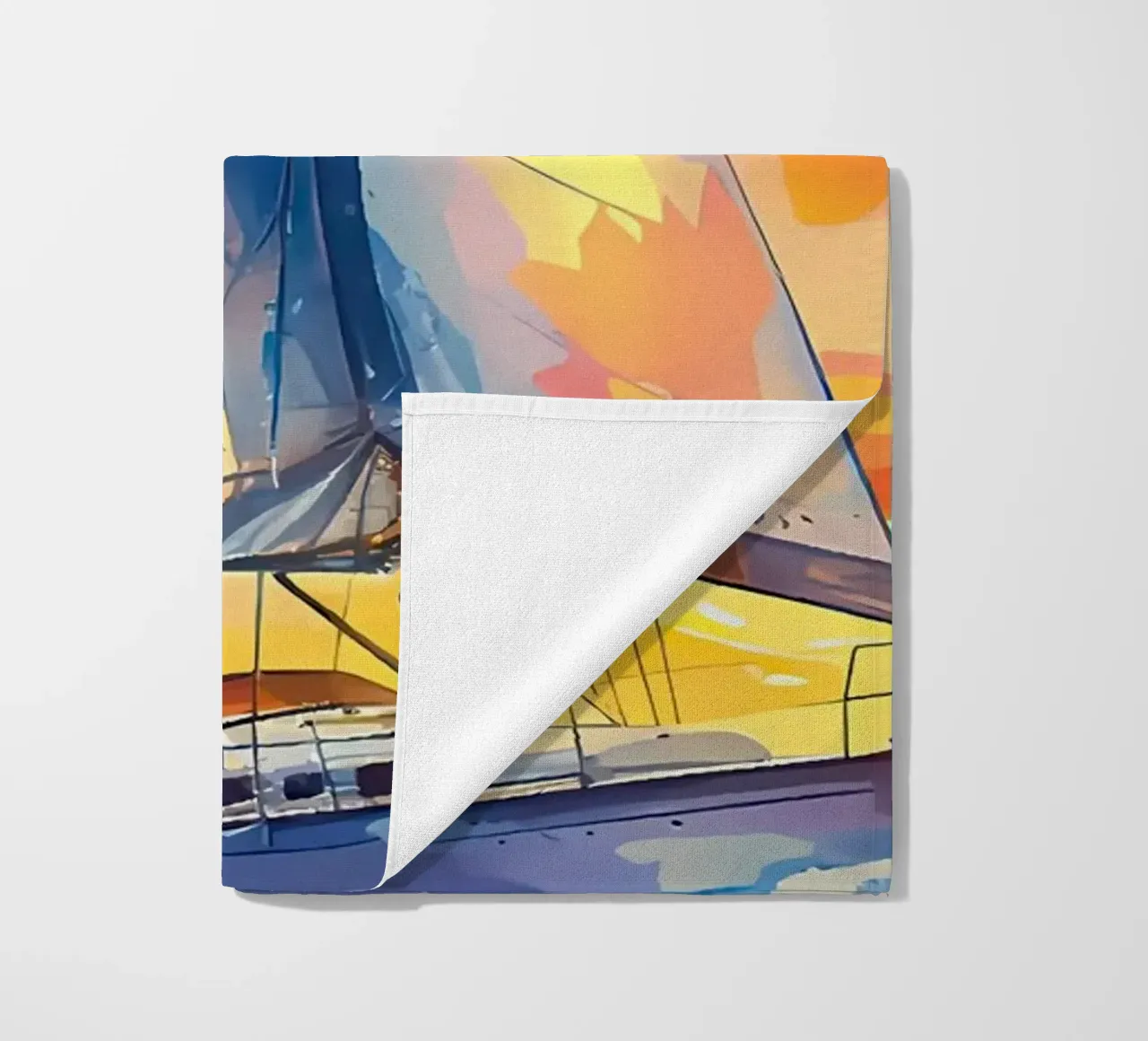 Segelboot-Sonnenuntergang Strandtuch von Bartosz Powalka