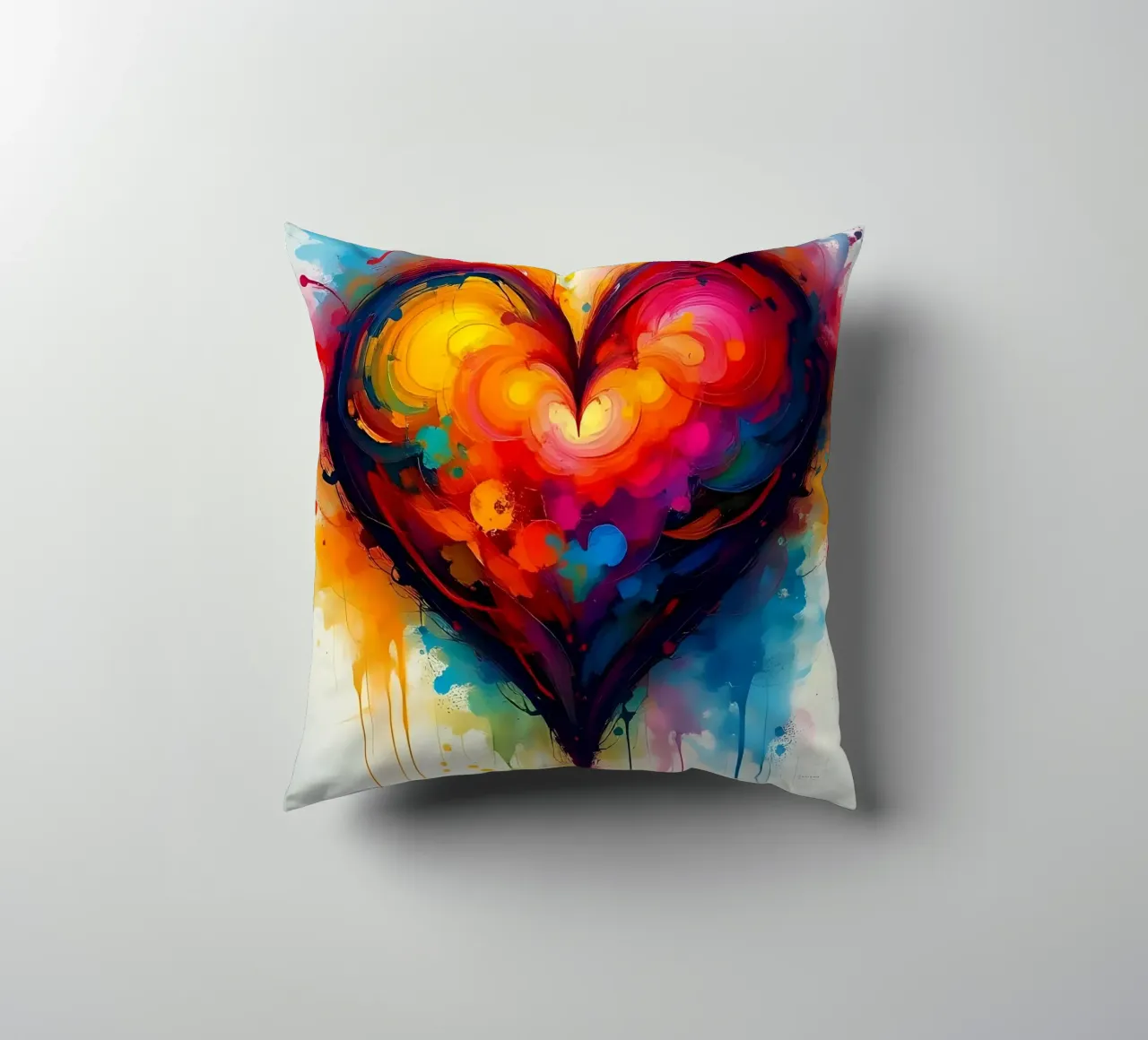 Cuore_colorato_5 cuscino da Pink- und LoveArt by LK