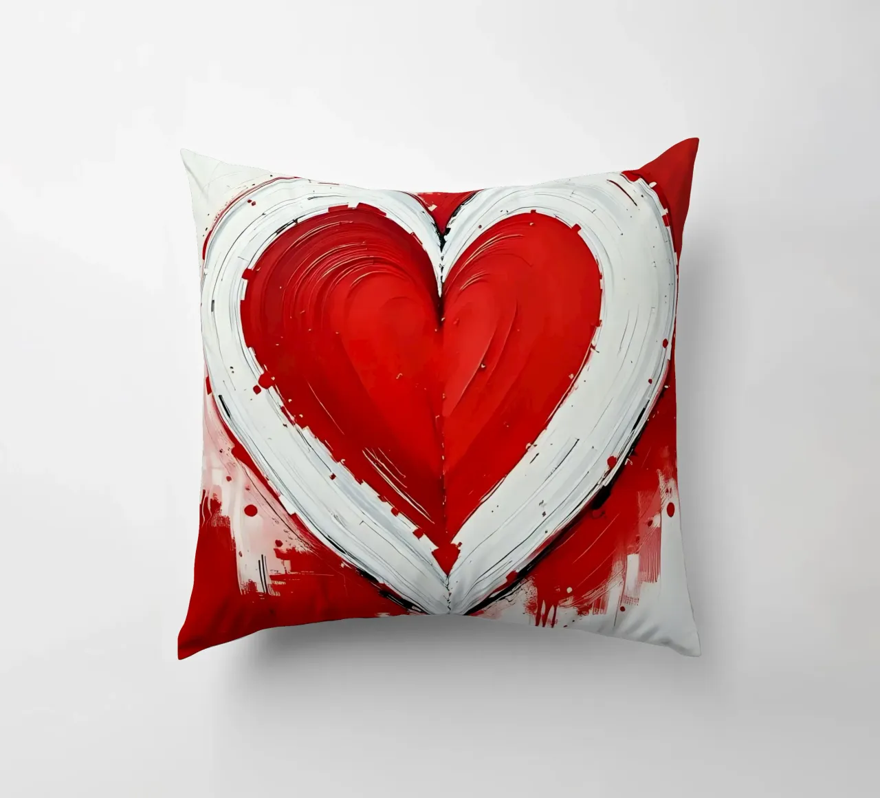 cuore_rosso_bianco_1 cuscino da Pink- und LoveArt by LK