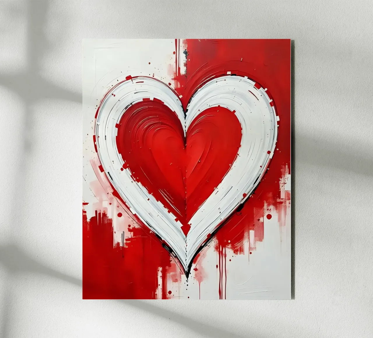 cuore_rosso_bianco_1 alluminio dibond da Pink- und LoveArt by LK
