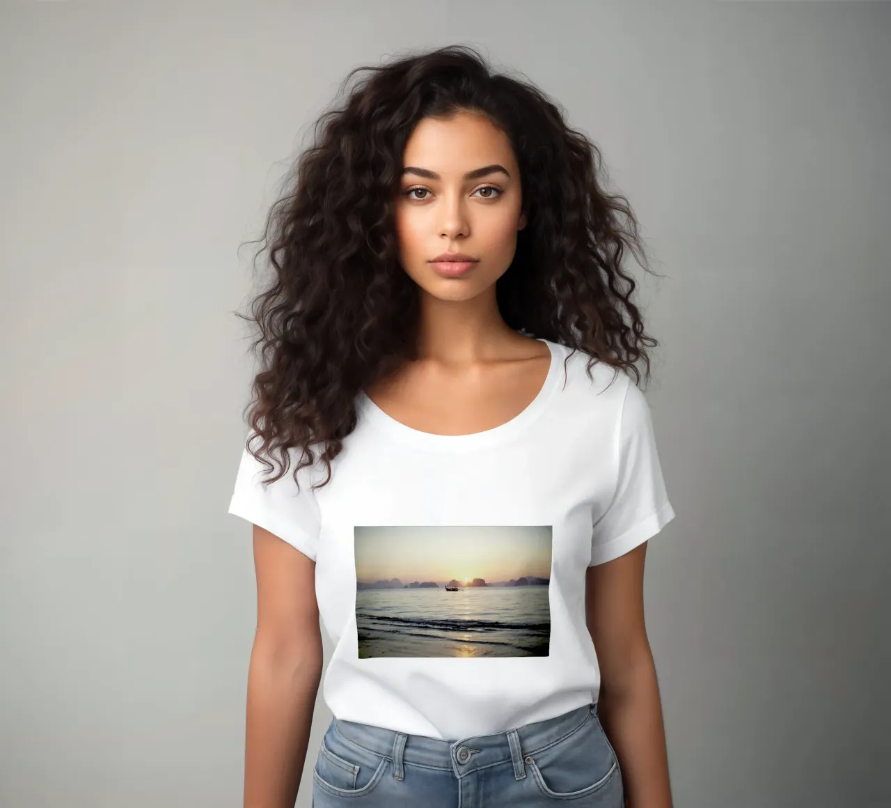 Ko Yao Noi Sunset women's fitted t-shirt by Marlene Sørensen