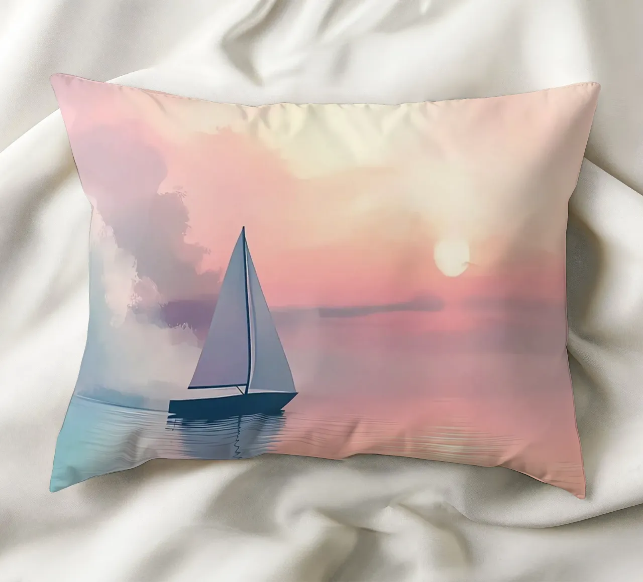 Tramonto in barca a vela cuscino da Bartosz Powalka