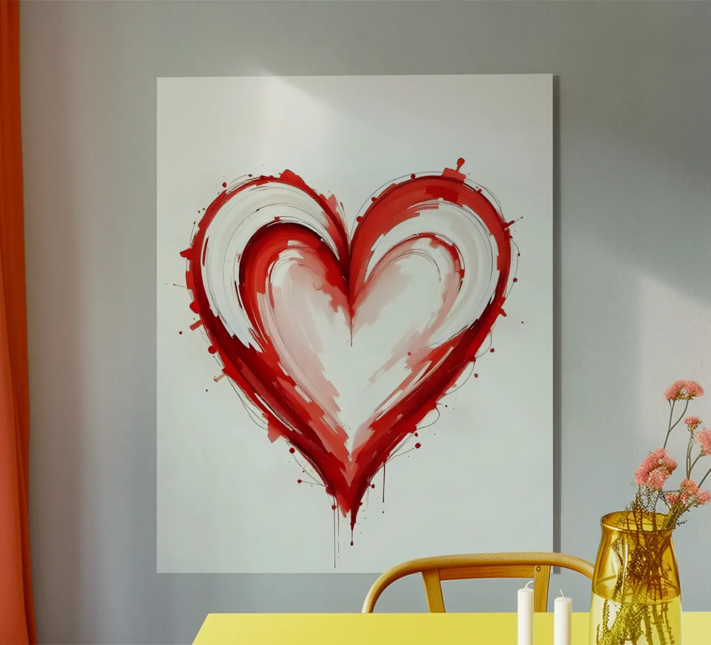 cuore_rosso_bianco_2 plexiglass da Pink- und LoveArt by LK