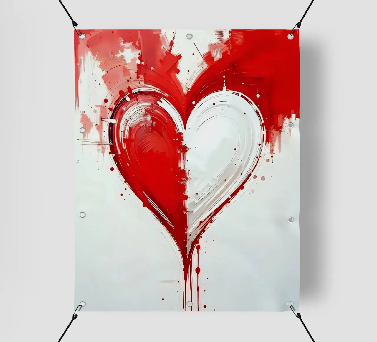 cuore_rosso_bianco_3 telo in pvc da Pink- und LoveArt by LK