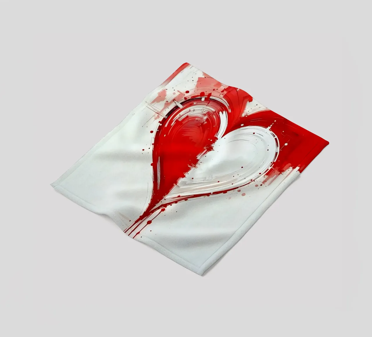 heart_red_white_3 fleece blanket by Pink- und LoveArt by LK
