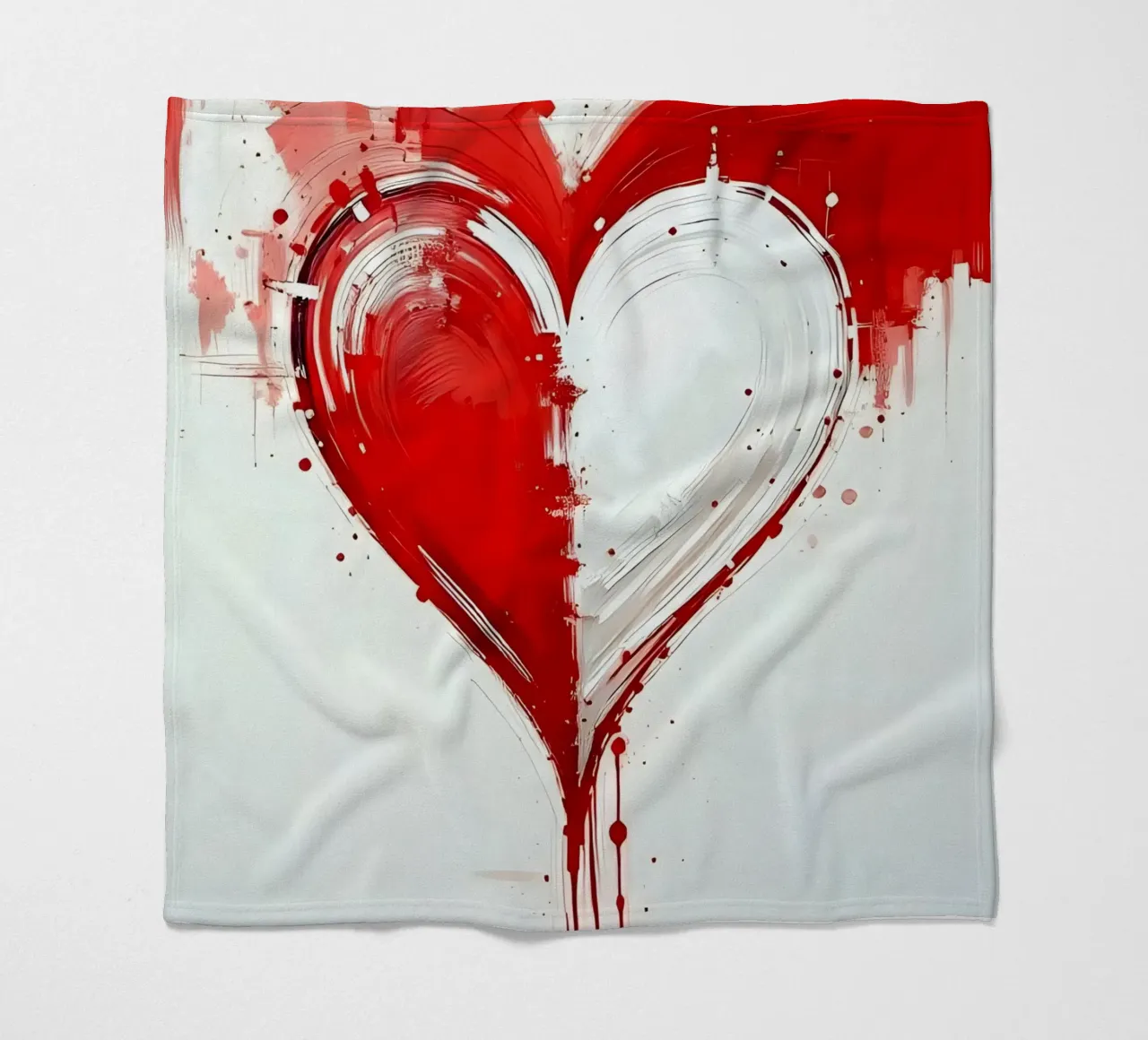 heart_red_white_3 fleece blanket by Pink- und LoveArt by LK