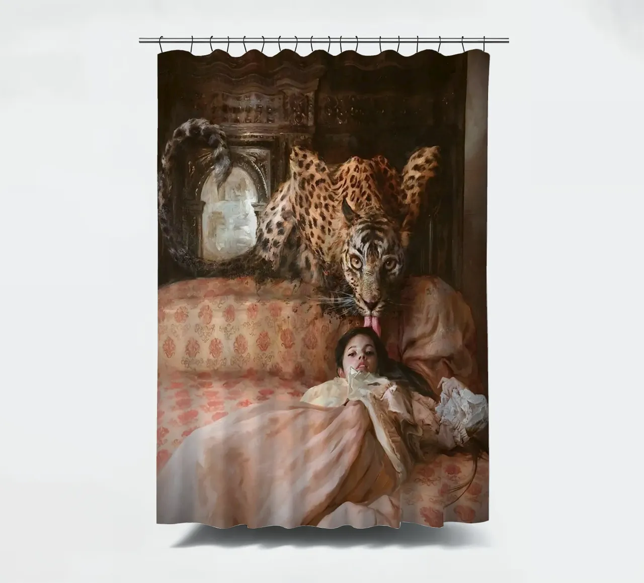 Guillermo Lorca Das englische Bett Duschvorhang von Birgitart