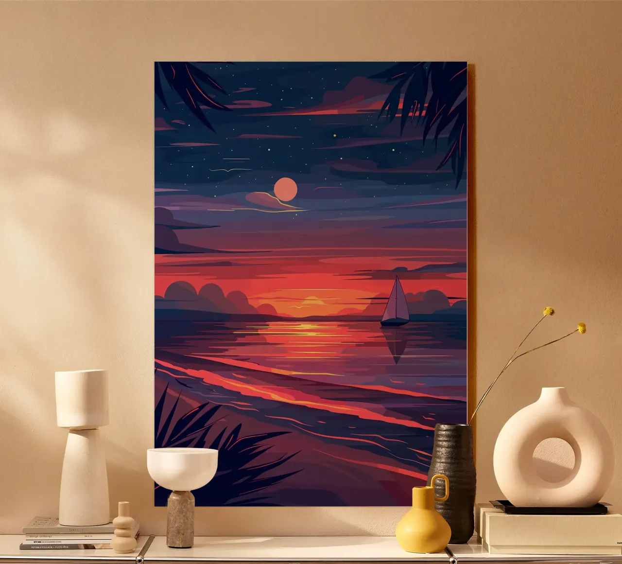 Barca a vela al tramonto plexiglass da Bartosz Powalka