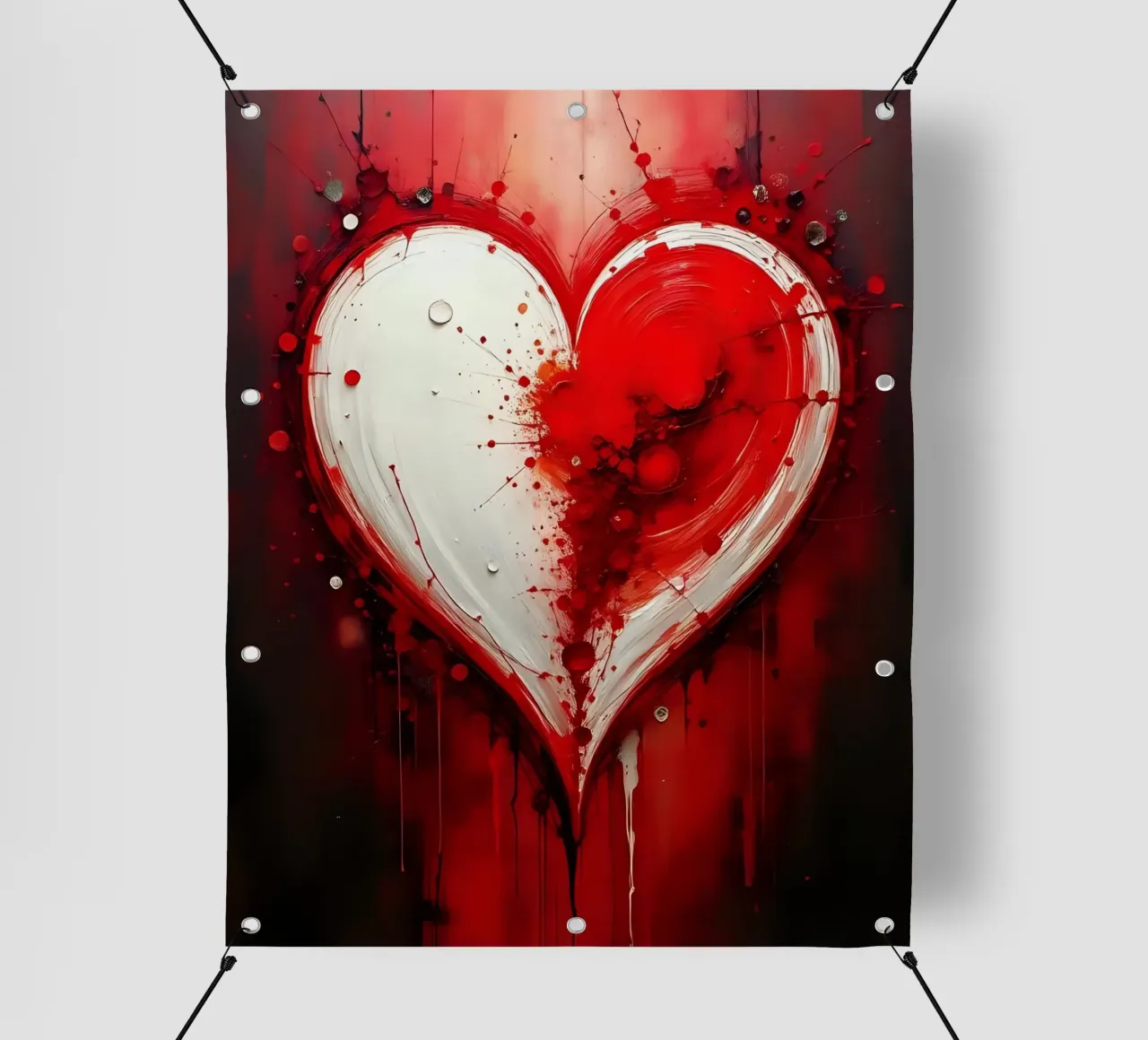 cuore_rosso_bianco_4 telo in pvc da Pink- und LoveArt by LK