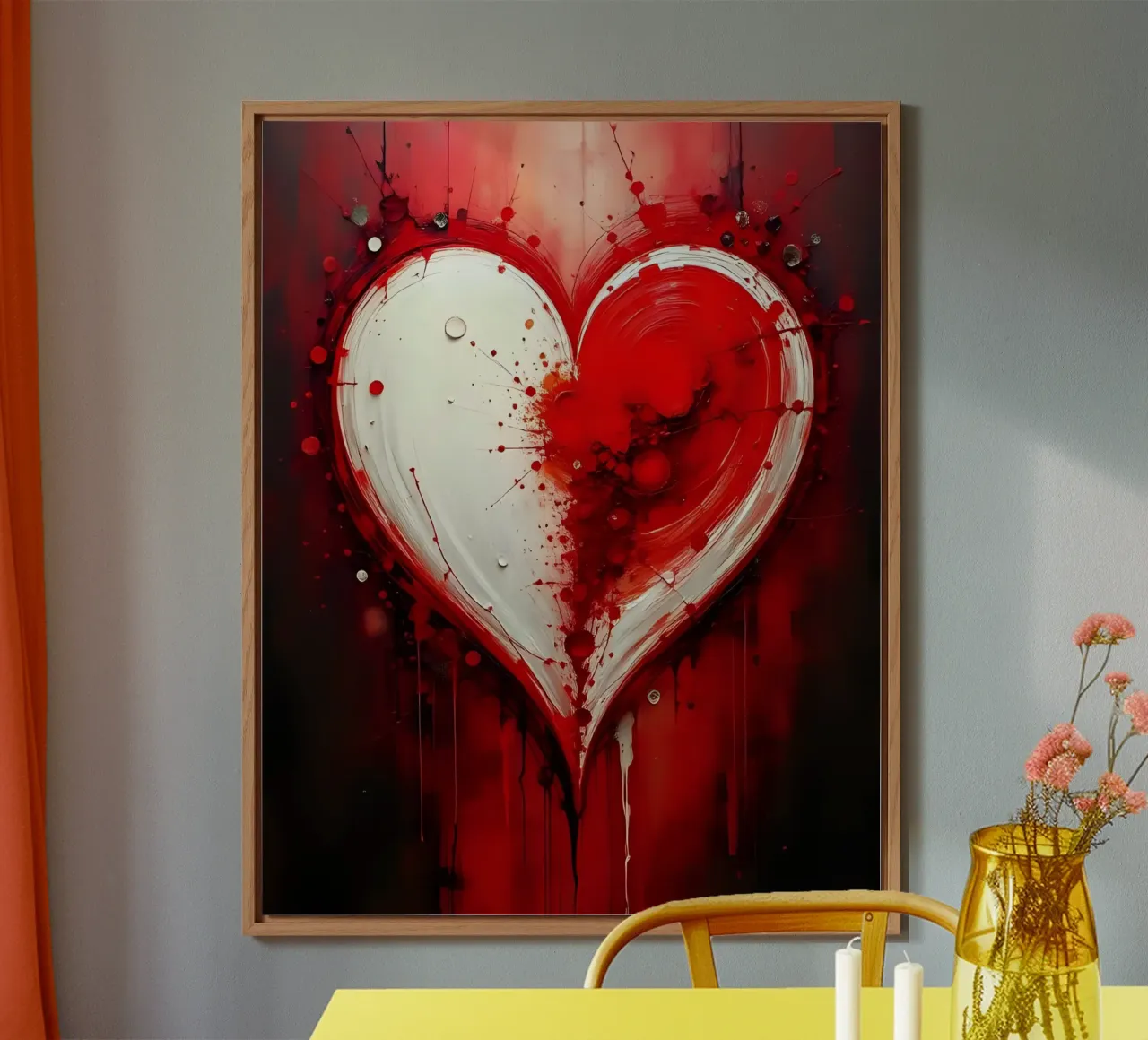 cuore_rosso_bianco_4 alluminio dibond da Pink- und LoveArt by LK