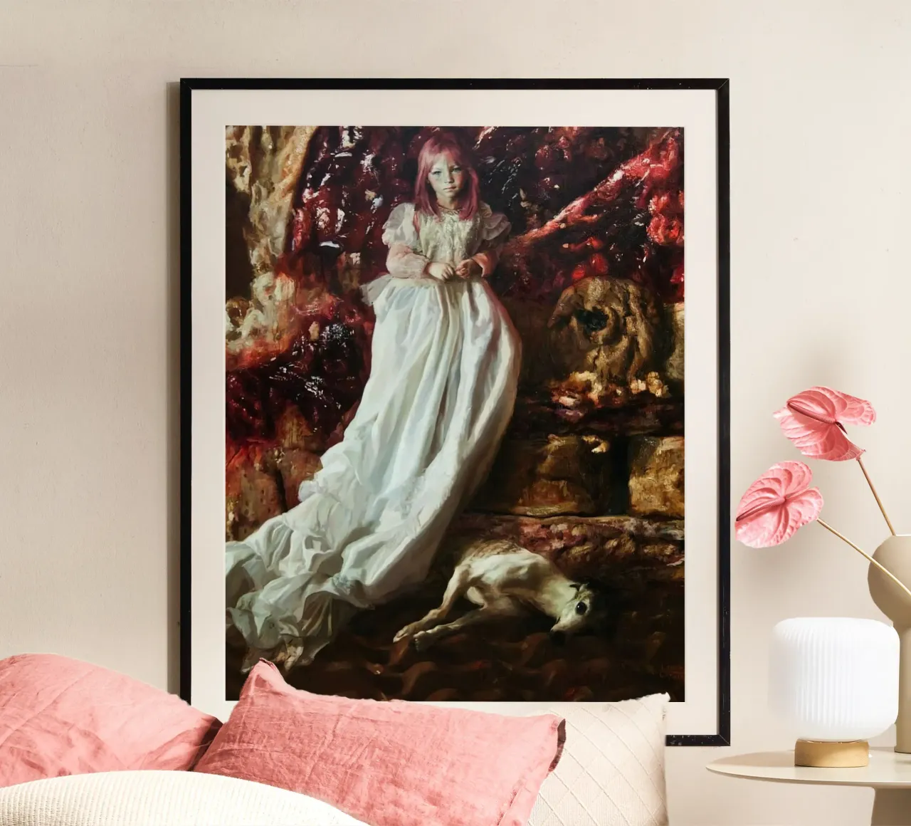 Guillermo Lorca La ragazza e il cane carta hahnemühle da Birgitart