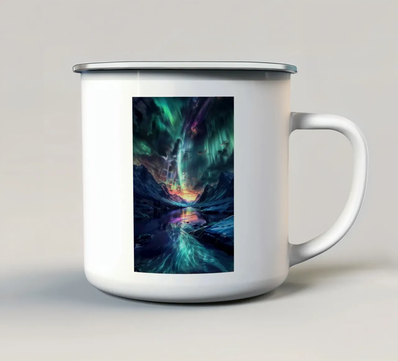 aurora boreale tazza in smalto da Matthew Katz