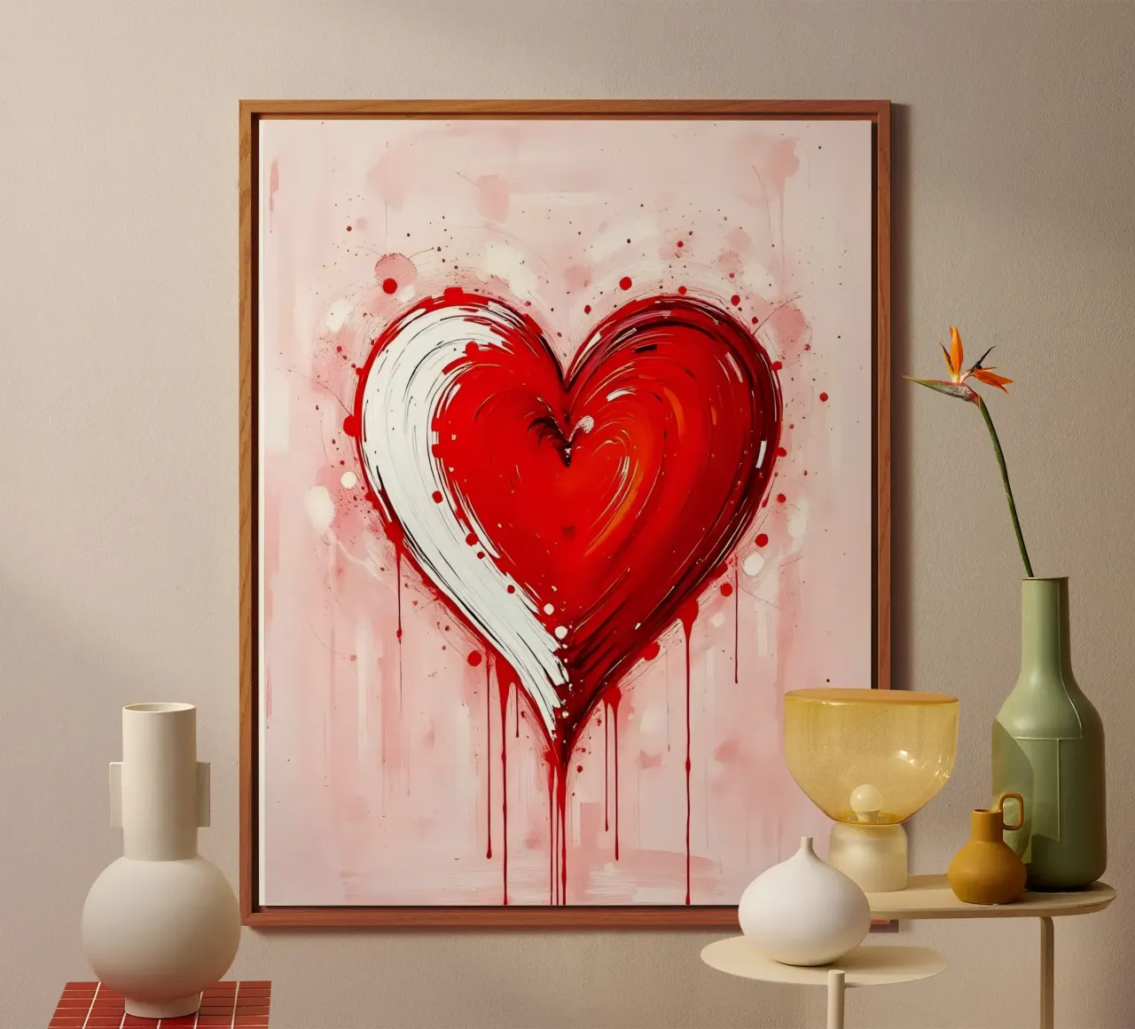 cuore_rosso_bianco_5 alluminio dibond da Pink- und LoveArt by LK