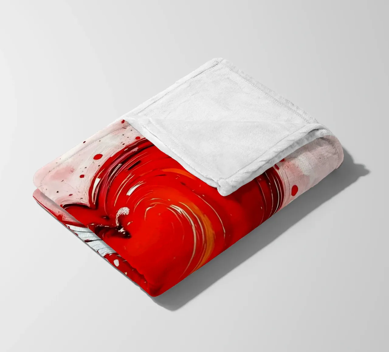 cuore_rosso_bianco_5 coperta in pile da Pink- und LoveArt by LK