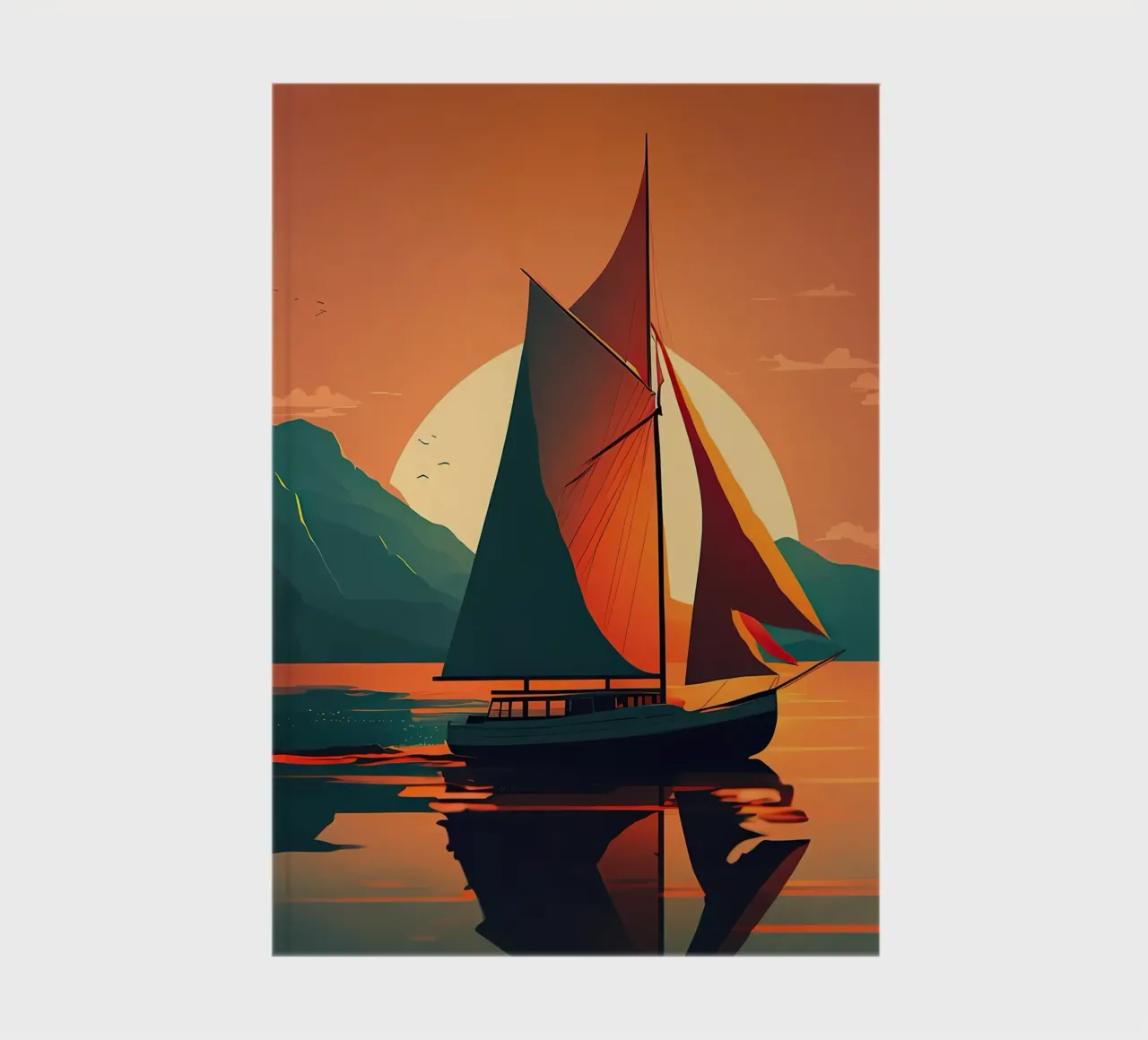 sailboat in a sunset notebook by Bartosz Powalka