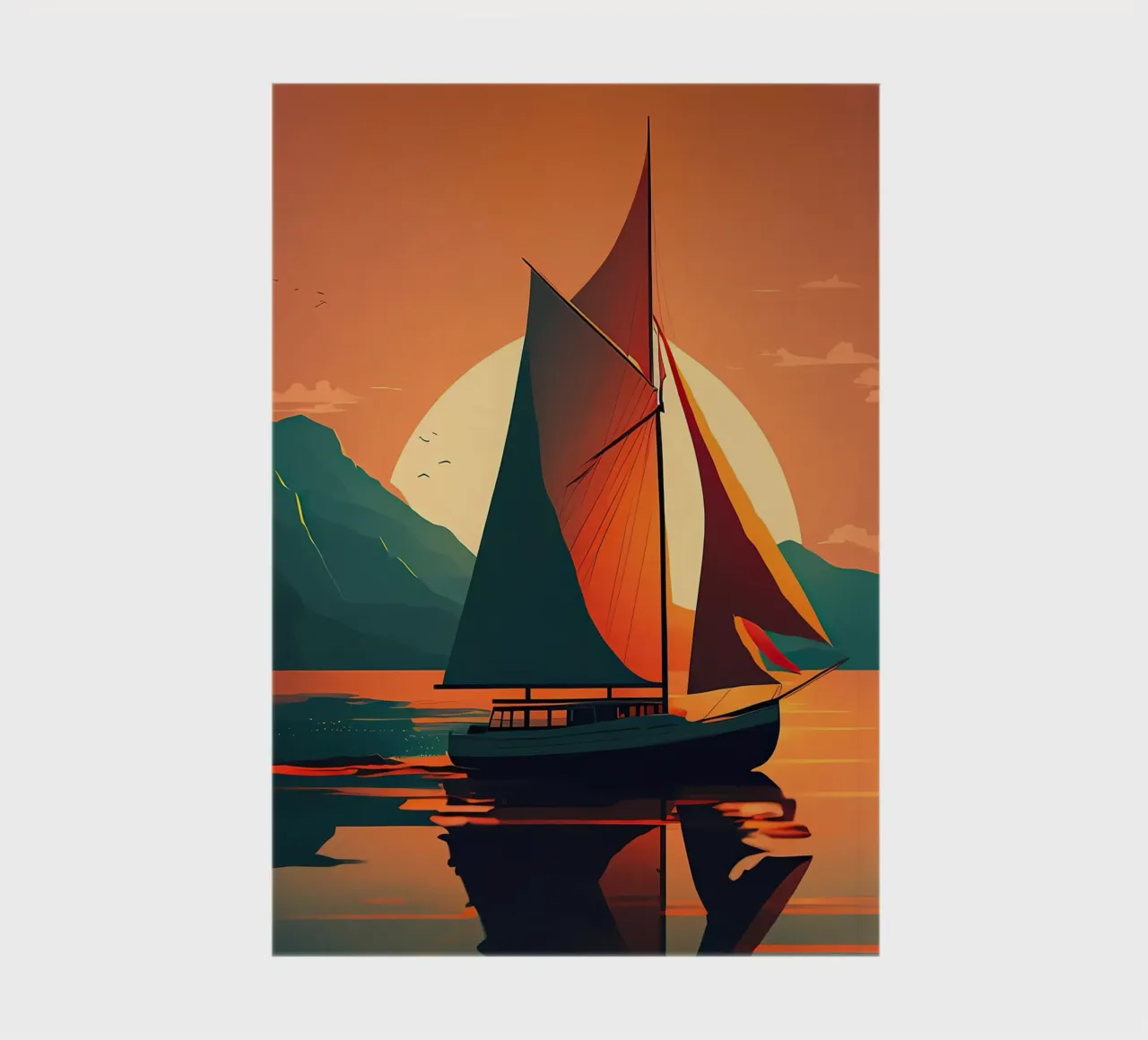 sailboat in a sunset notebook by Bartosz Powalka