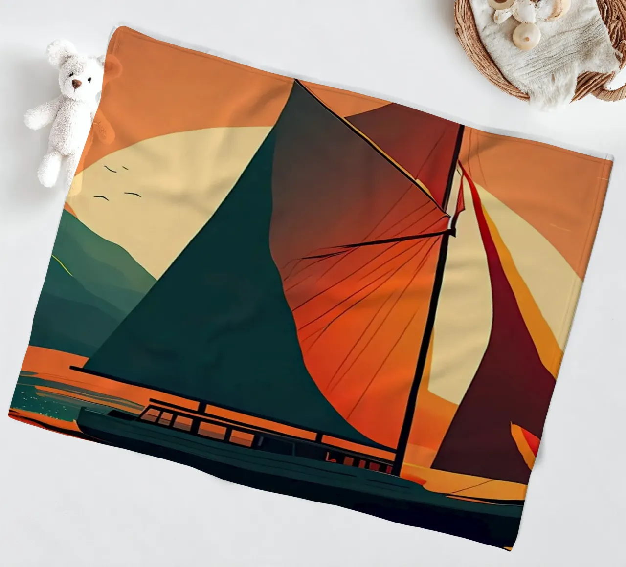 barca a vela in un tramonto coperta in pile da Bartosz Powalka