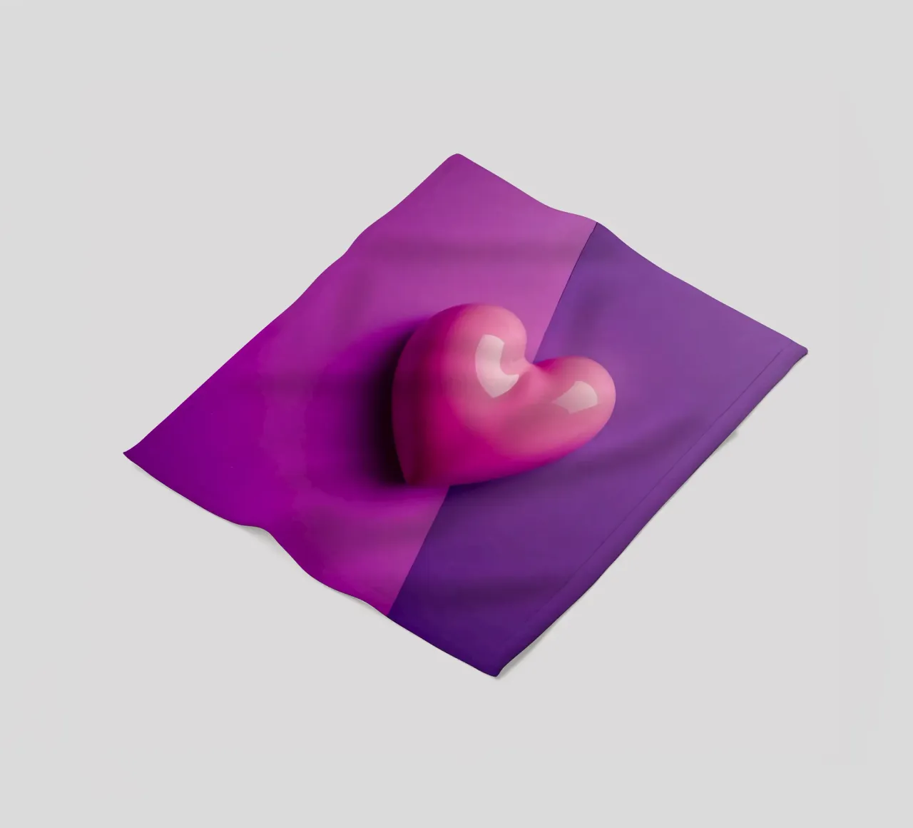 Cuore_2 coperta in pile da Pink- und LoveArt by LK