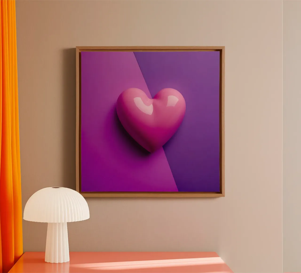 Cuore_2 tela con Cornice a cassetta da Pink- und LoveArt by LK