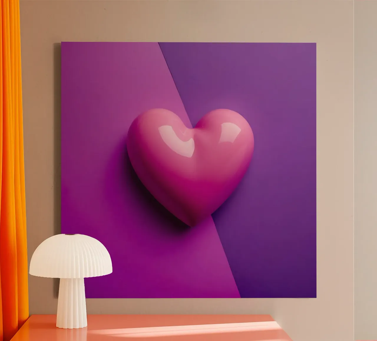 Cuore_2 tela con Cornice a cassetta da Pink- und LoveArt by LK