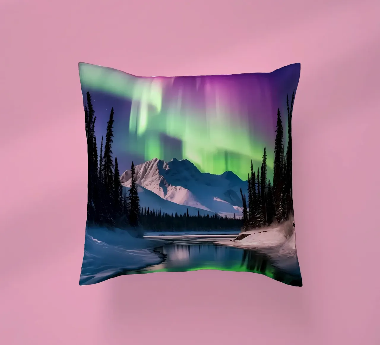 Northern Lights Aurora decorative cushion by Matthew Katz