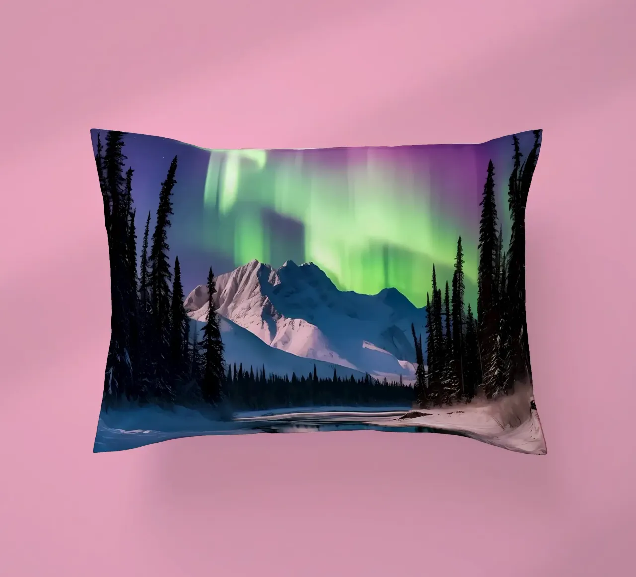 Northern Lights Aurora decorative cushion by Matthew Katz