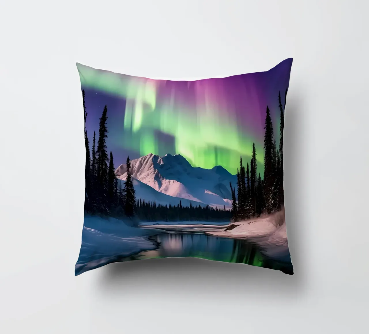 Northern Lights Aurora decorative cushion by Matthew Katz
