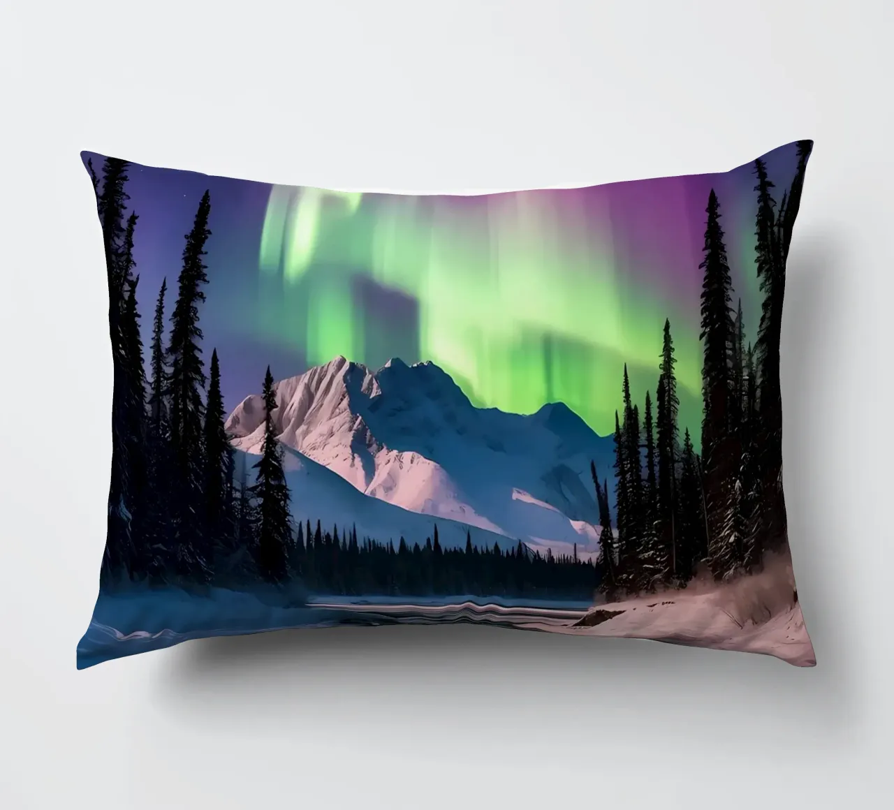 Northern Lights Aurora decorative cushion by Matthew Katz