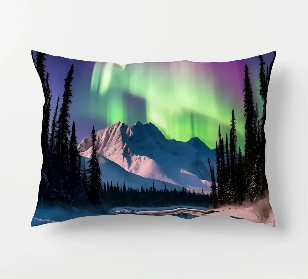 Northern Lights Aurora decorative cushion by Matthew Katz