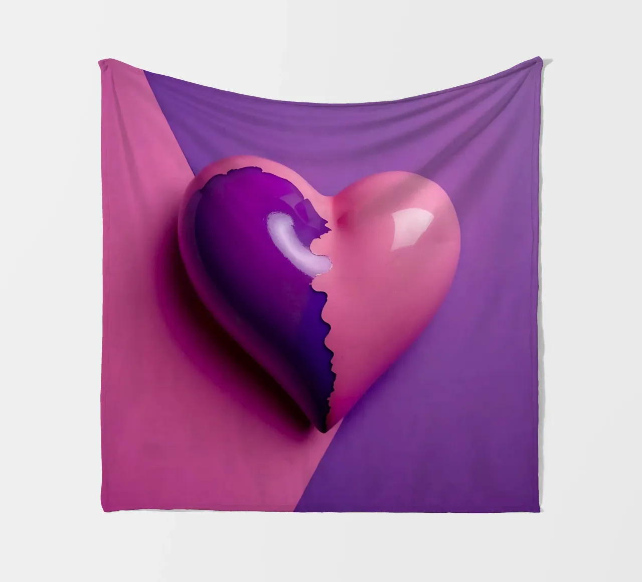 Cuore_3 coperta in pile da Pink- und LoveArt by LK