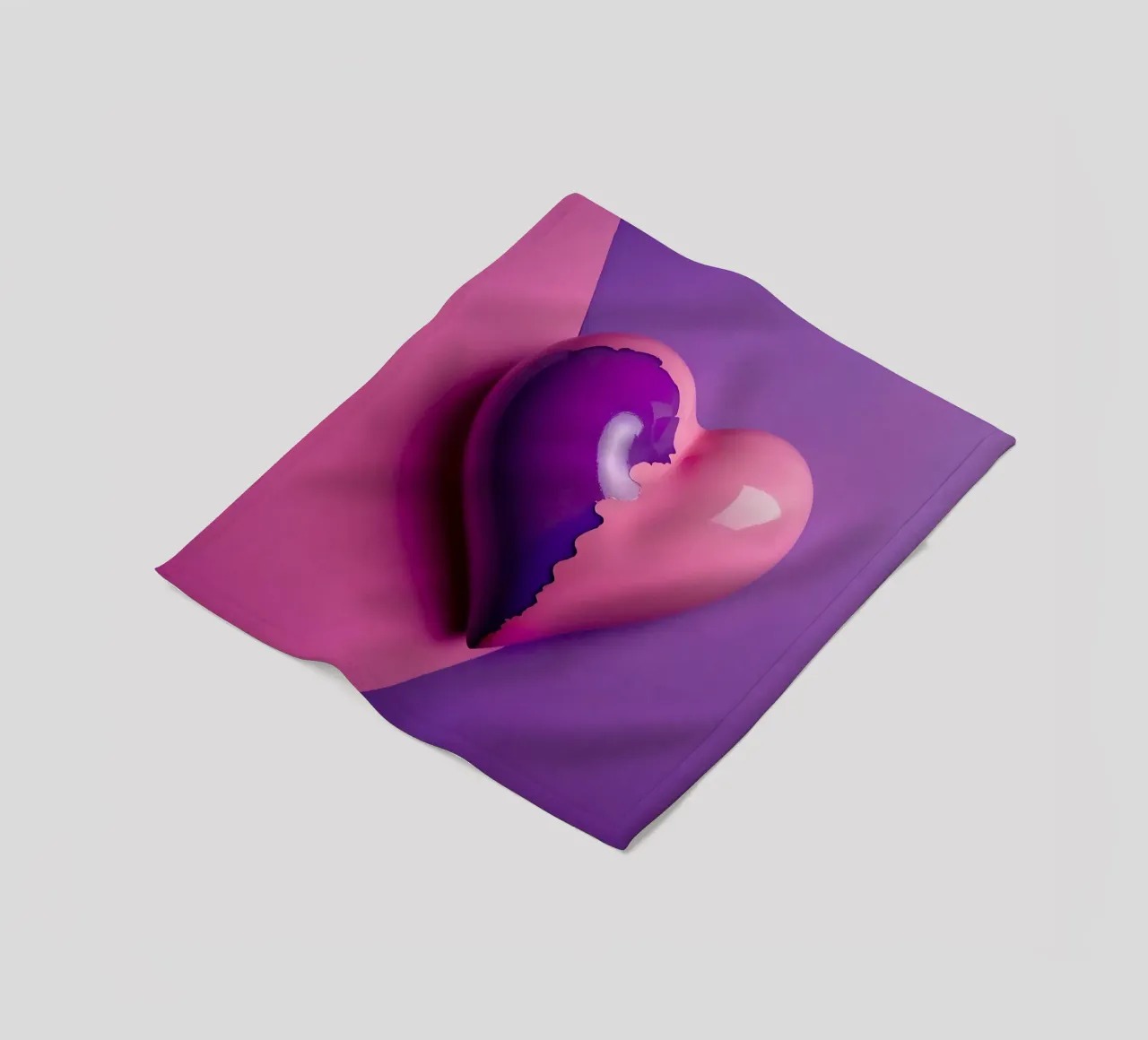 Cuore_3 coperta in pile da Pink- und LoveArt by LK
