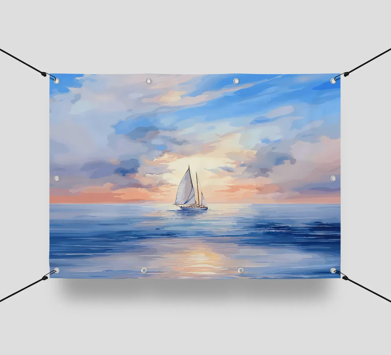 Sailboat Sunset Painting pvc cover by Bartosz Powalka
